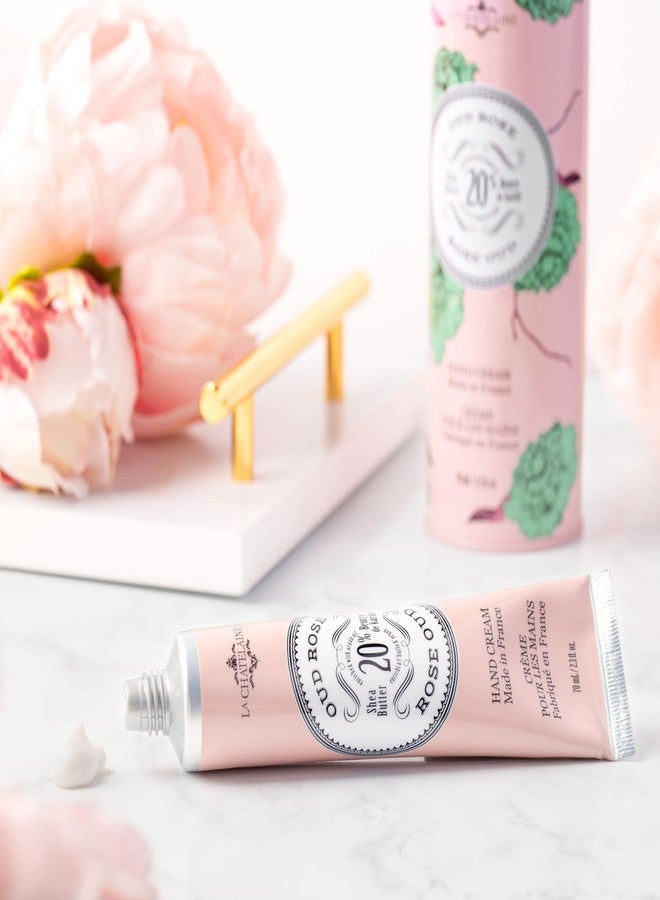 La Chatelaine Shea Butter Hand Cream, Made in France, Natural and Organic Ingredients, 70ml / 2.3 oz, Gift Tin, Oud Rose - Image 2